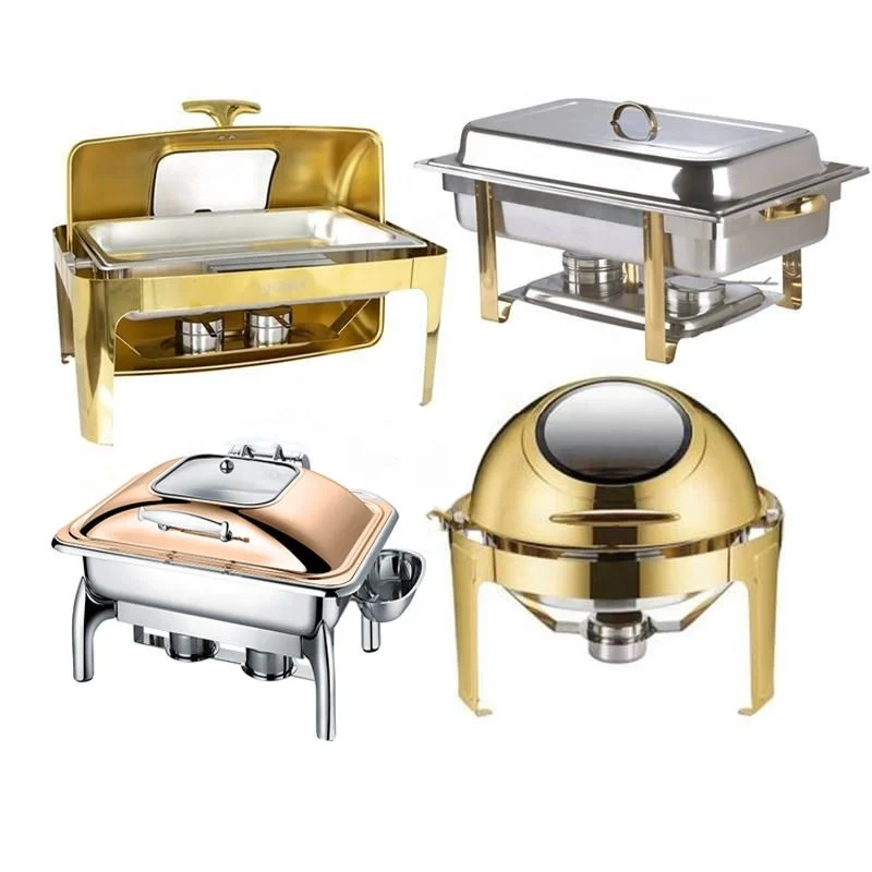 Luxury Rectangular Roll Top Stainless Steel Chafing Dish 9L Large Capacity Fancy Decorative Buffet Set Silver Hotels Restaurants - view 5
