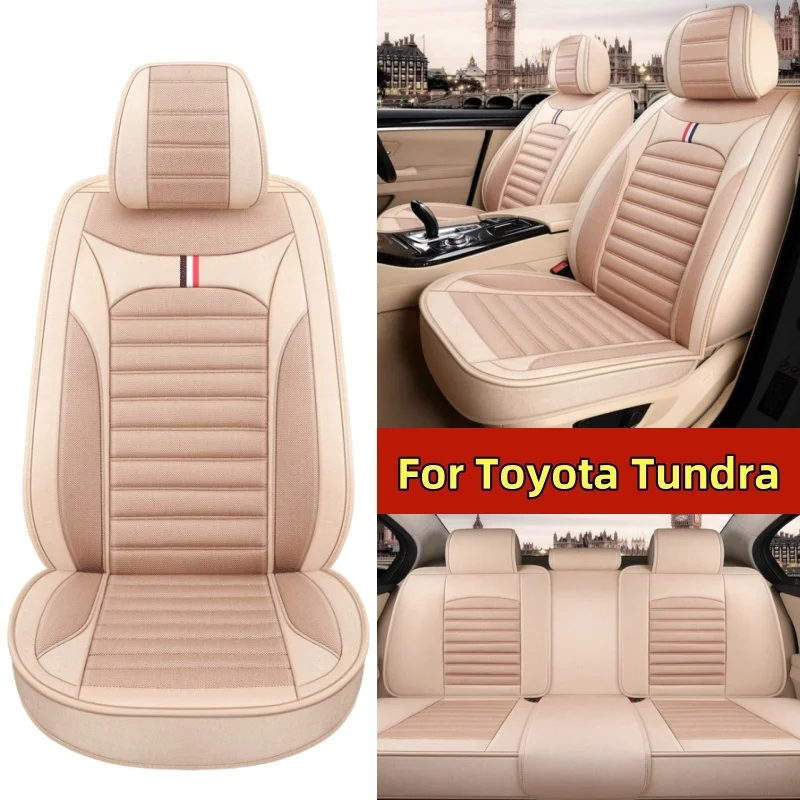 

Car seat cover wear-resistant linen breathable comfortable full set of 5 seats fully wrapped seat cover For Toyota Tundra