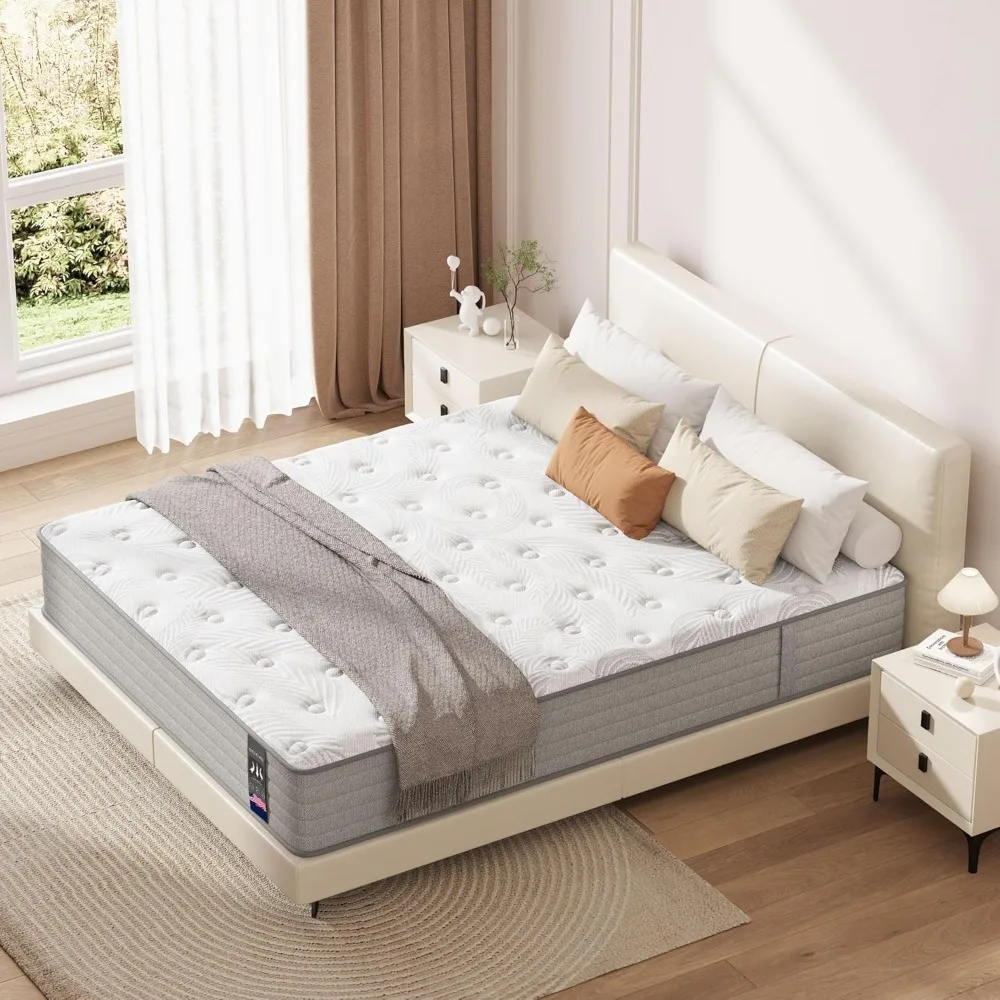 

12 inch Hybrid Gel Memory Foam Mattresses with Pocket Springs, XL Twin Mattress in a Box,, Motion Isolation, Pressure Relief