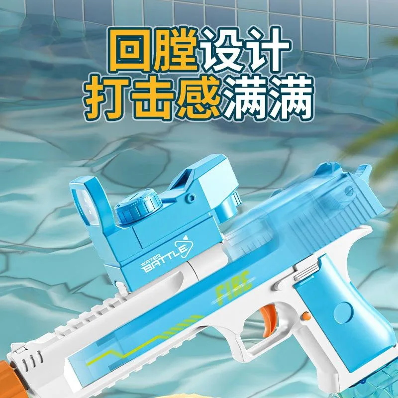 Brinquedos elétricos de pistola de água, pistolas de spray de água de verão de grande capacidade para crianças, adereços de luta de água de praia e piscina