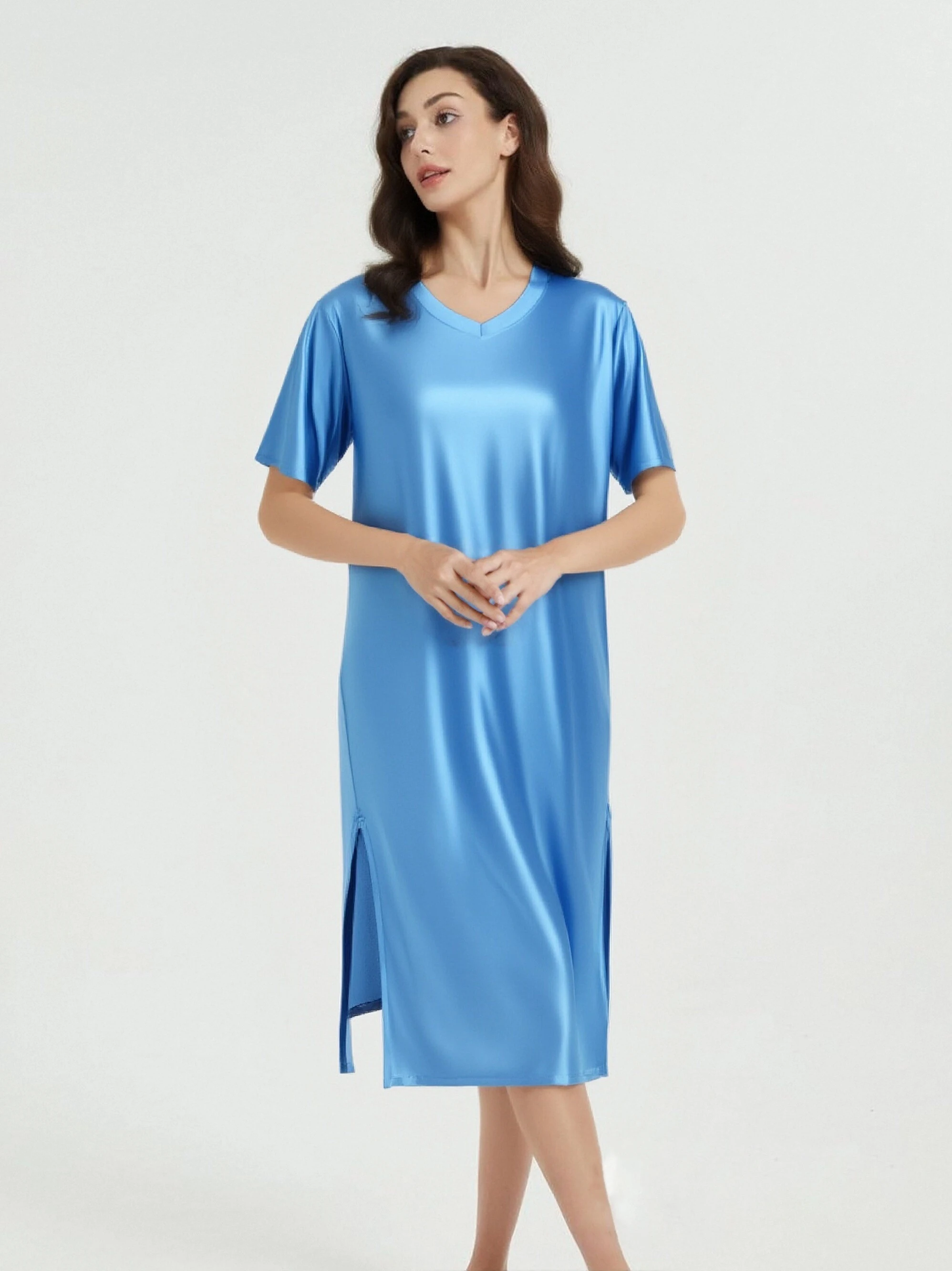 vestido-de-serie-brillante-pijama-liso-de-manga-corta-holgado-para-el-hogar-pijama-con-cuello-en-v-de-saten-brillante-buen-vestido-de-noche