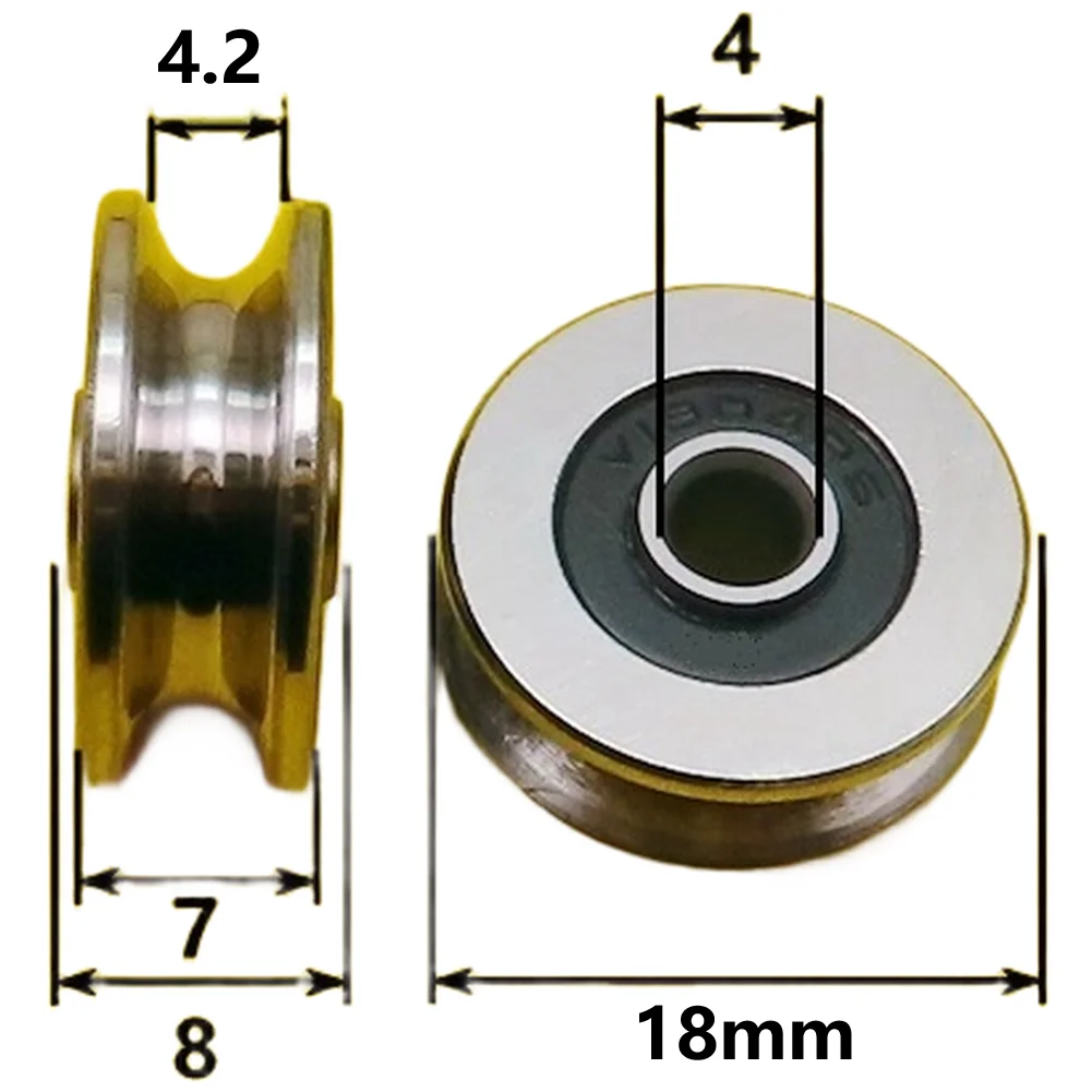 Round Bottom Groove Track Pulley Bearing V1804 2RS 4x18x7mm for Smooth Low Noise Operation in Industrial Settings