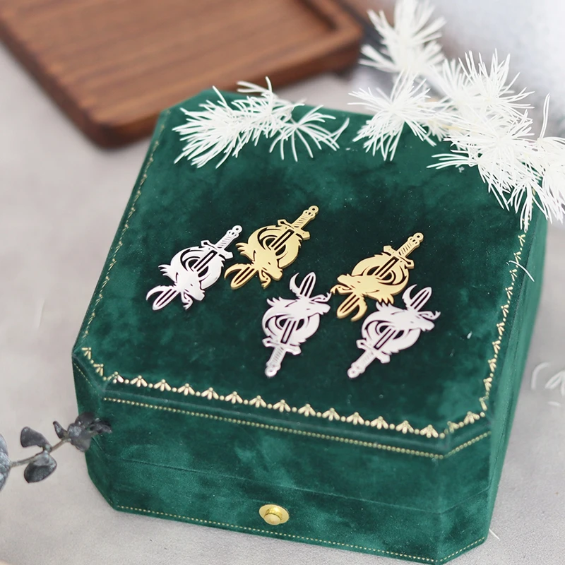 3szt Dragon Sword Charms Diy Kolczyki Naszyjnik Bransoletka Stal nierdzewna Wąż Żaba Liść klonu Pająk Charms Do tworzenia biżuterii — zdjęcie 4