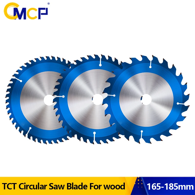 CMCP 165-185mm Circular Saw Blade Nano Blue Coated TCT Wood Cutting Disc 24/40/48T Carbide Tipped Saw Blade Disc For Power Tool