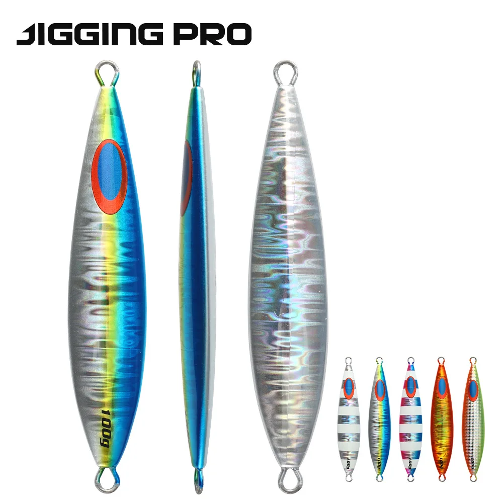 JIGGINGPRO 60g 80g 100g 150g 200g Przynęta Sztuczna Slow Jigging Przynęta do Wędkarstwa Morskiego Metalowy Jig do Sprzętu Wędkarskiego