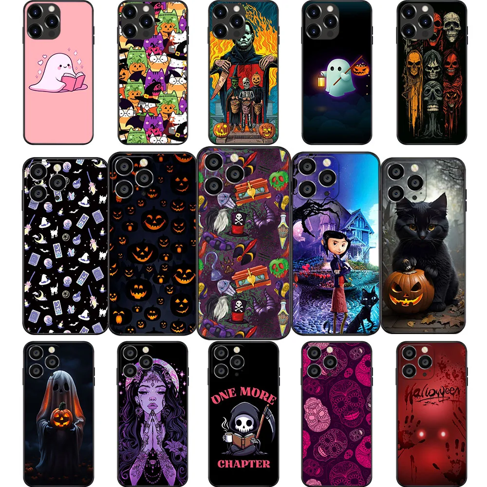 IQ-19 Halloween Soft Case For iPhone 11 12 13 14 15 Pro Max Mini Plus