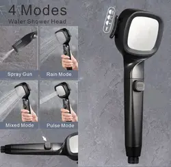 New 4 Modes 2024 High Pressure Shower Head With Switch On Off Button Spray Water Saving Adjustable Shower Nozzle Filter Bathroom