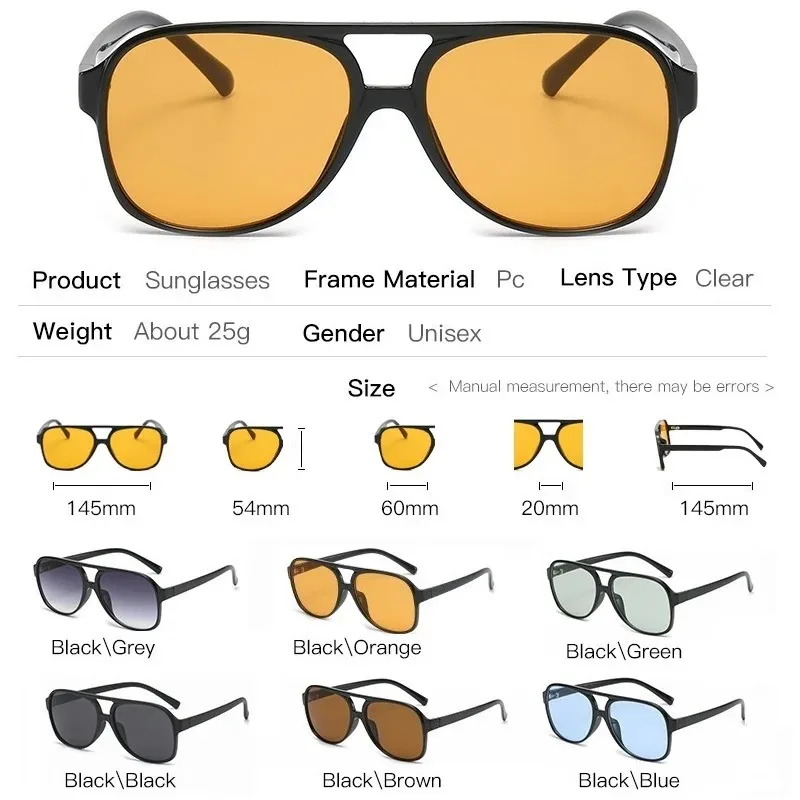Retro Sunglasses for Men's Women's Large Frame Classic 90s Vintage Pilot Driving Eyewaer UV400 Protective Sun Glasses - view 6