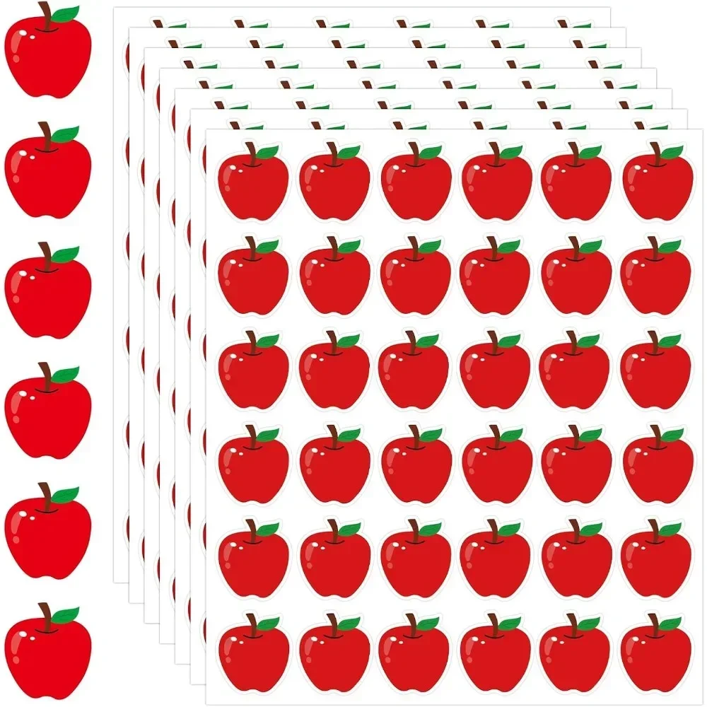 Autocollants pomme pour enseignants, 10 à 100 feuilles, récompenses pour la salle de classe, récompenses de mérite pour les élèves de maternelle, rentrée scolaire, enseignement