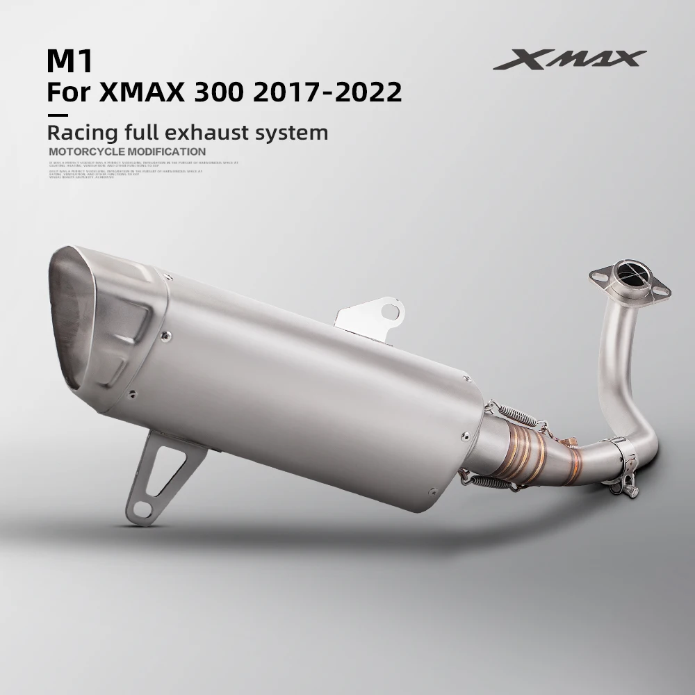 

Original Motorcycle Exhaust Full System Exhaust, AK Exhaust Pipe, Carbon Fiber,Slip-On, M1, Xmax 300, 2017-2022