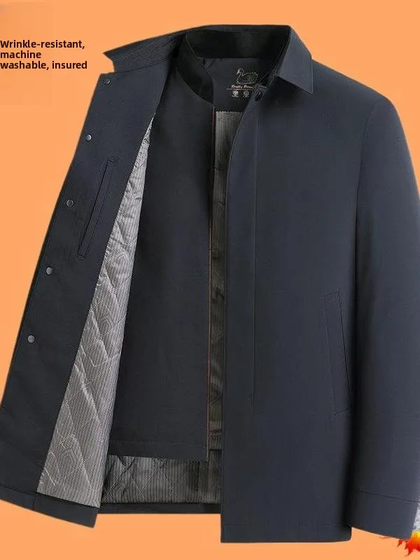 

Loose Lightweight Men's down Jaet for Middle-Aged And ly with Collar Autumn Winter Casual Comfortable Soft White Du ...