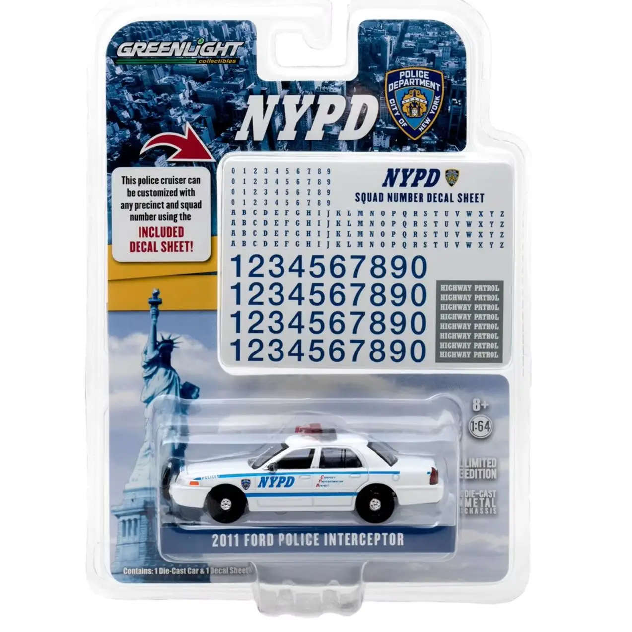 

1:64 2011 Ford Crown Victoria police car Advanced Car Model Collectibles