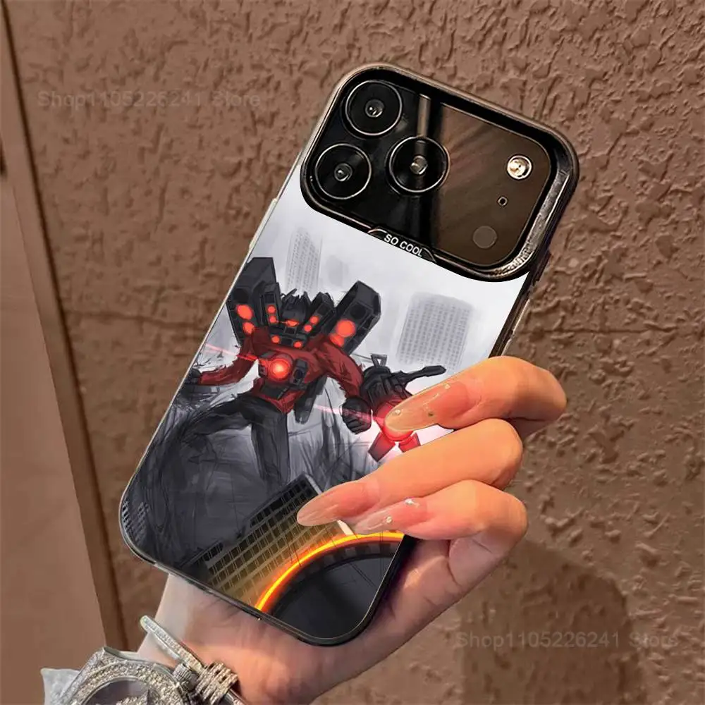 S-Skibidi T-Toilet M-الهاتف المحمول آيفون 14,17,13,12,11,16,15,Mini,Pro,SE,XS,MAX,أسود ماتي غطاء سيليكون