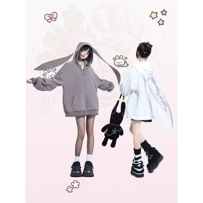 Irabeezt Vrouwen Sweatshirts Capuchon Knop Effen Losse Casual Tops Vintage Leuke Preppy Hoodies Herfst Lente Vrouwelijke Kleding