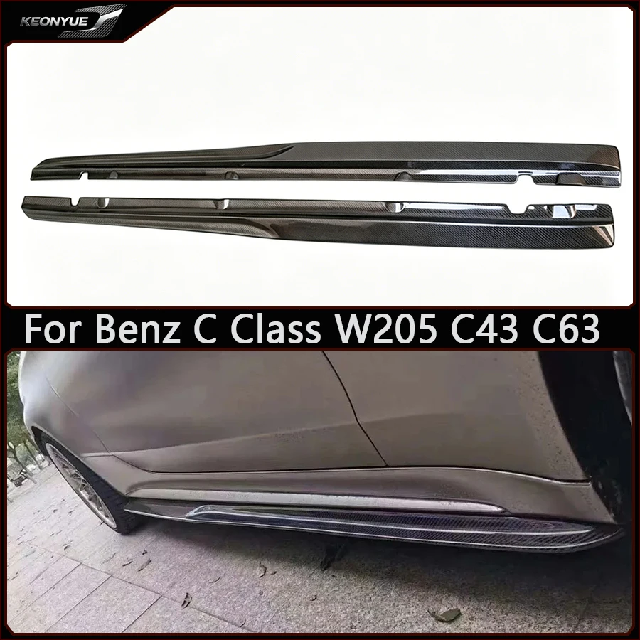 

For Mercedes Benz C Class W205 C43 C63 Carbon Fiber Side Skirt Side bumper Splitters Side skirts Cup wings Side panel Body Kit