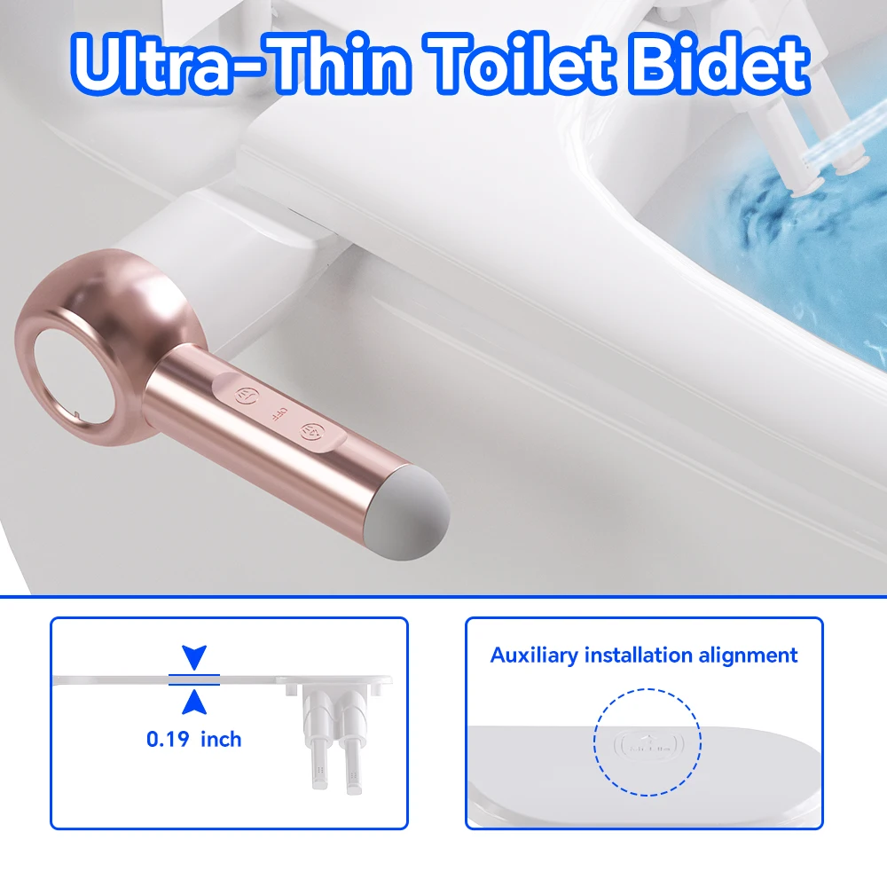 Ultra-Slim Bidet Attachment for Toilet, Non-Electric Bidet Toilet Seat Attachment with Dual Mode Pressure Controls