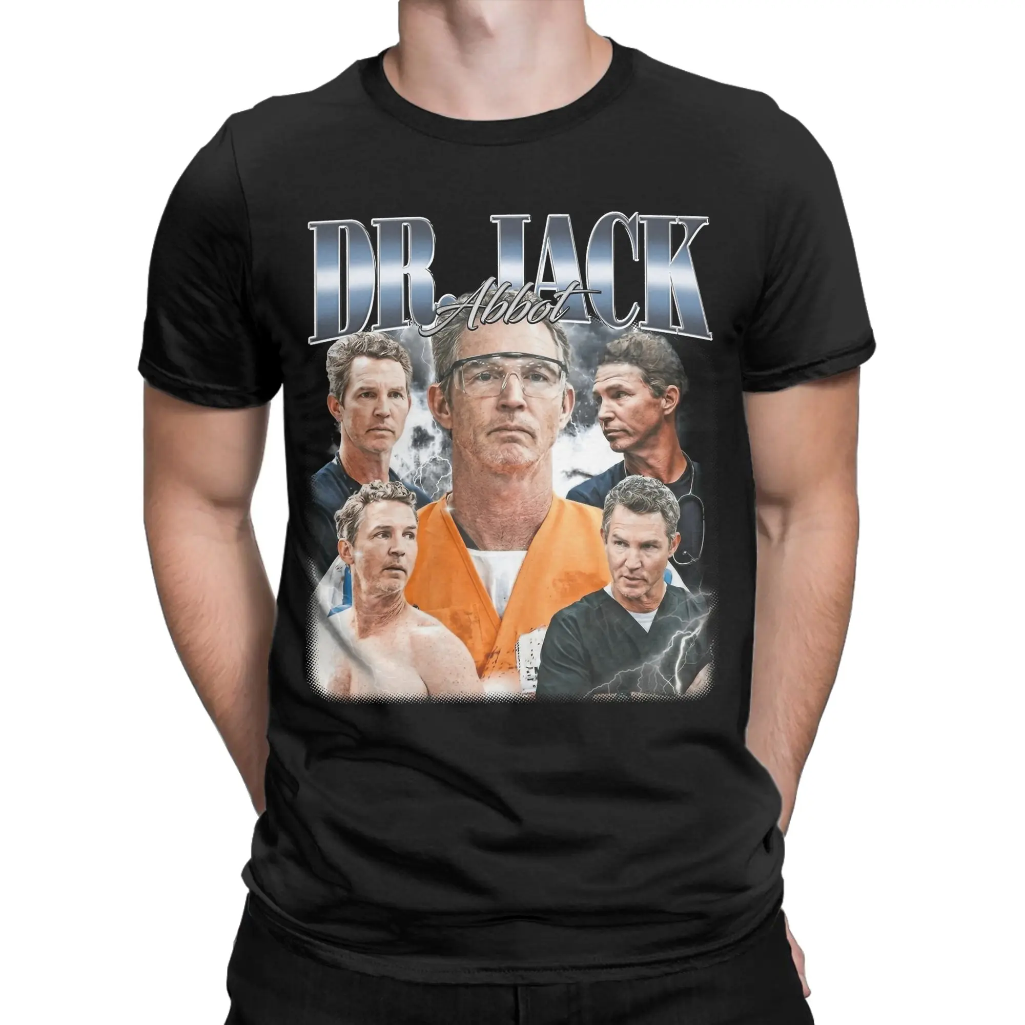 Dr. Jack Abbott The Pitt Tv Show T-Shirts Men Novelty 100% Cotton Tee Shirt O Neck Short Sleeve T Shirts Graphic Printed Clothes