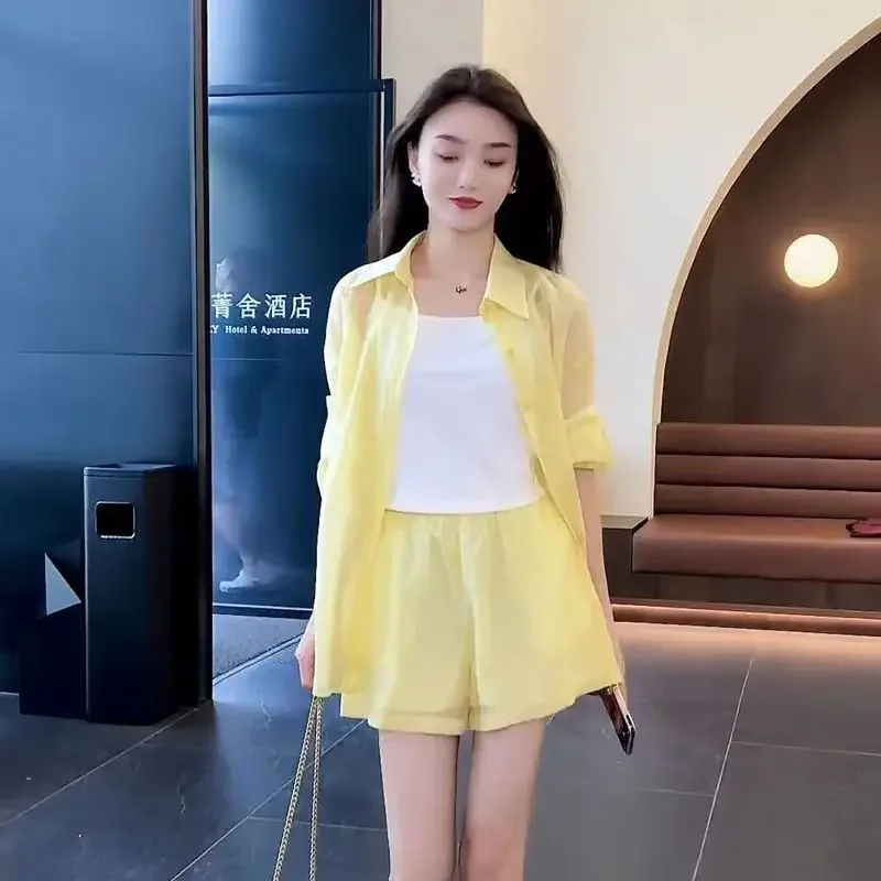 Stylish Woman Shorts Summer New Short Sets for Women 2 Pieces Matching Fashion 2024 Business Suit With Tailor Trends Full Light