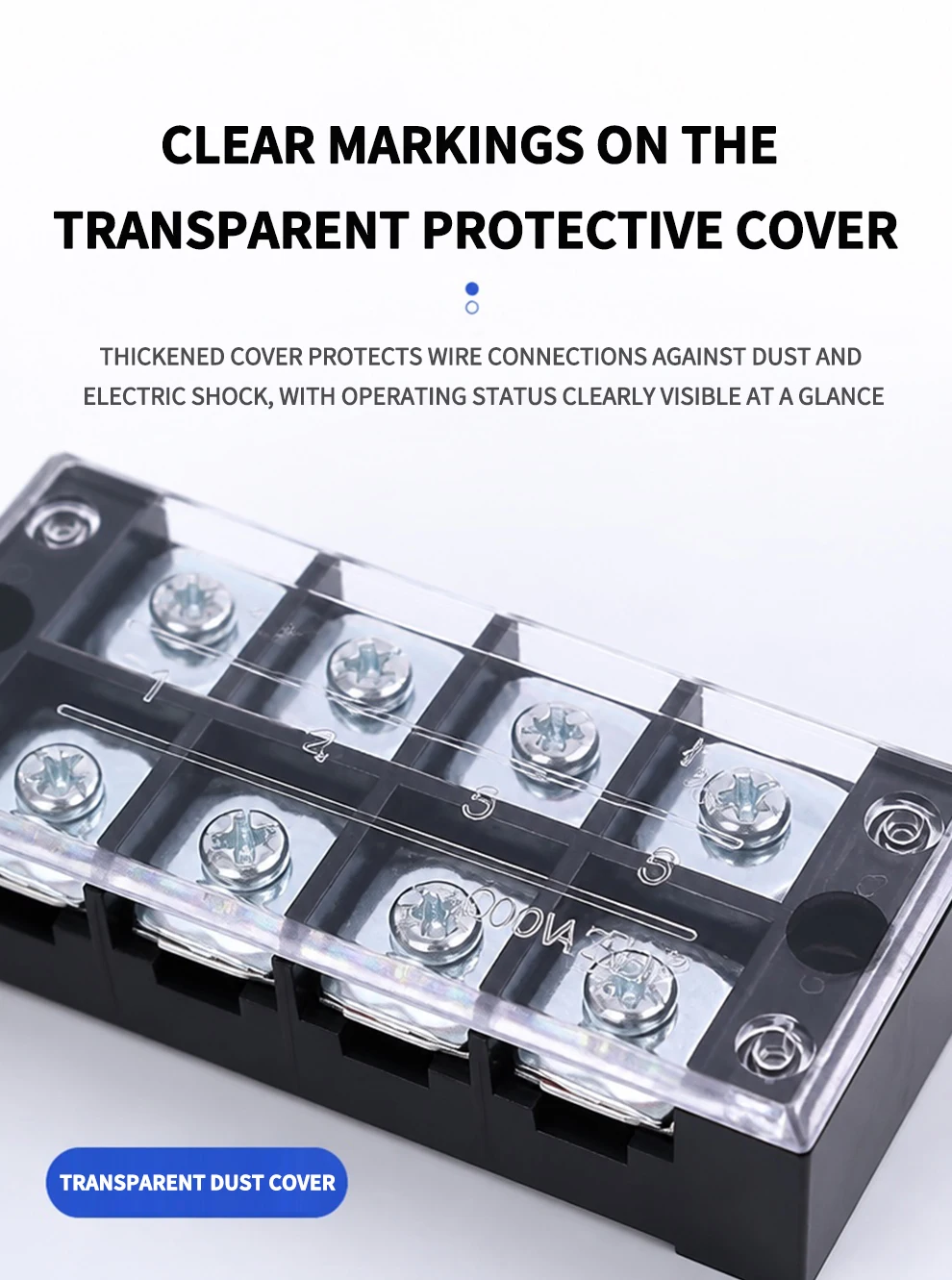 TB1503 Dual Row Thick Copper Screw Terminal Block Flame Retardant Grounding Wire Connector Strip 600V 15A Electrical Junction T&I Online Store