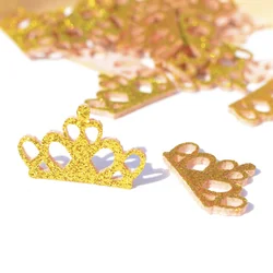 40Pcs Glitter Fabirc Padded Crown Appliques Glitter Gold Patches for Crafts Clothes DIY Hair Clips Decoration Accessories