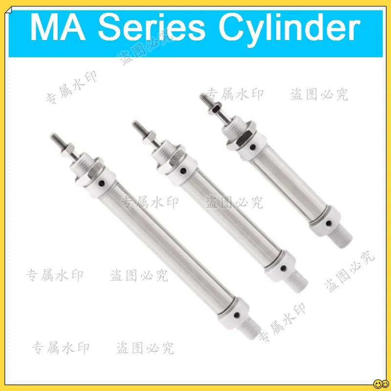 MA Double Acting Mini Pneumatic Air Cylinder 16/20/25/32/40mm Stainless Steel 25-500mm Stroke