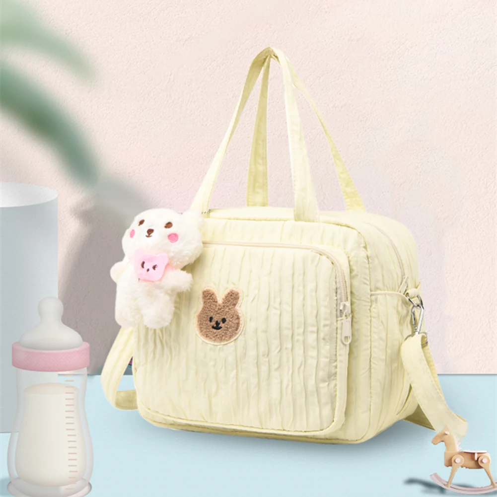 Nappy Maternity Packs with Pendant Diaper Maternal Bag Portable Cute Cartoon Multi-function Large Capacity Nylon Mom Travel Tote