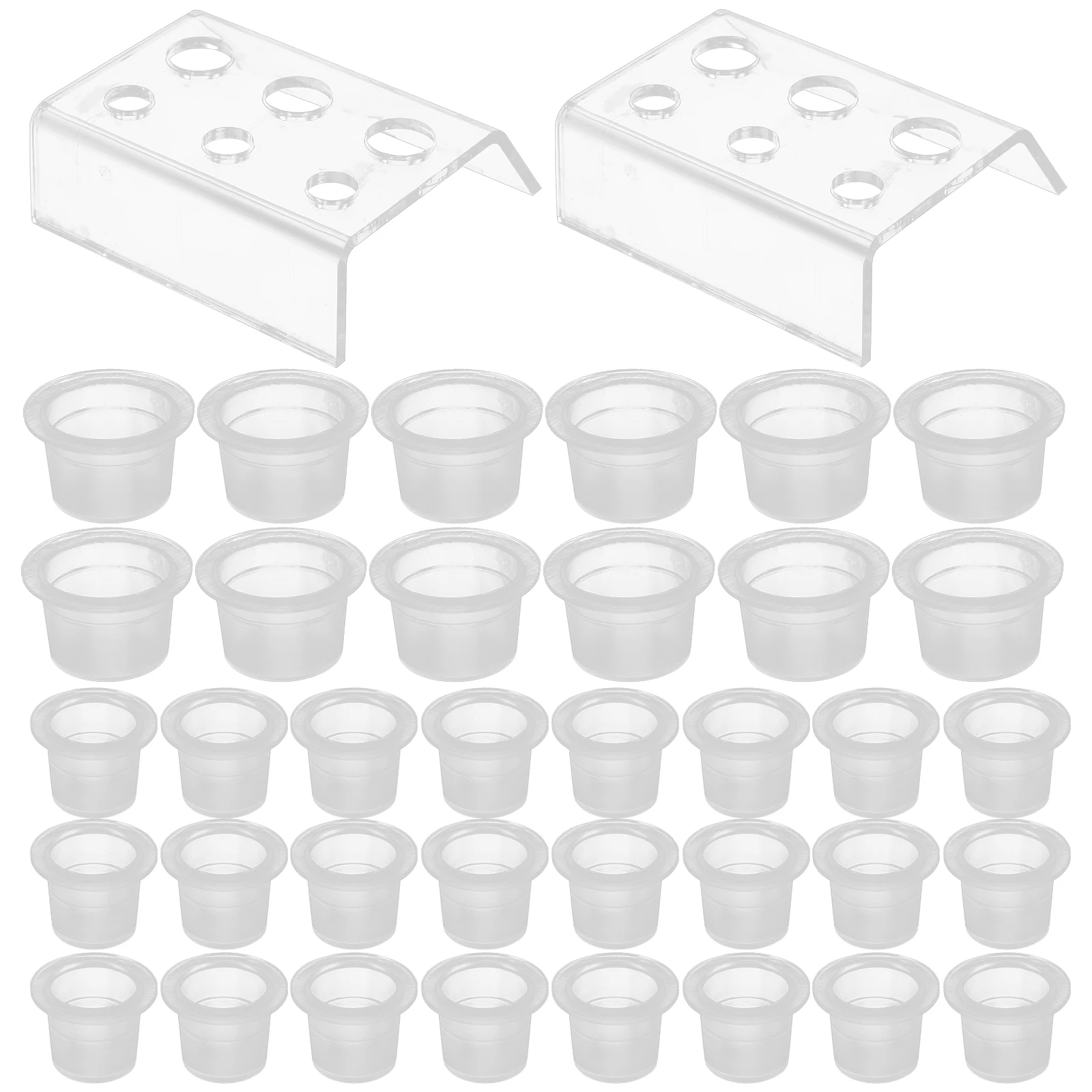 

Reusable Tattoo PC Plastic Ink Cups Pigment Holders Coloring Tool Portable Spill Proof Silicone Containers Wear Resistant