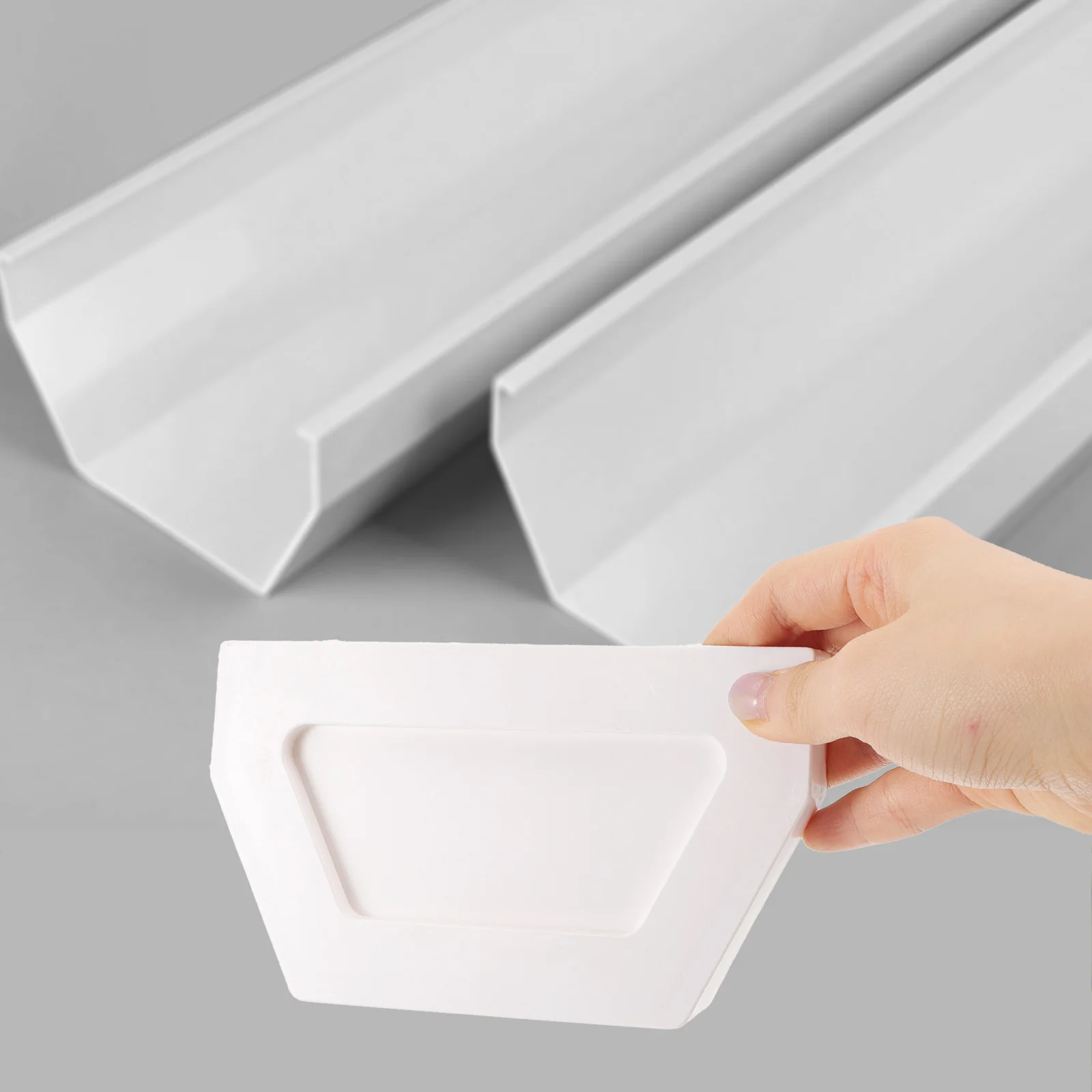 PVC Gutter End Cover para pia, Selo de Plugging Externo Bilateral, Peças brancas Downspout