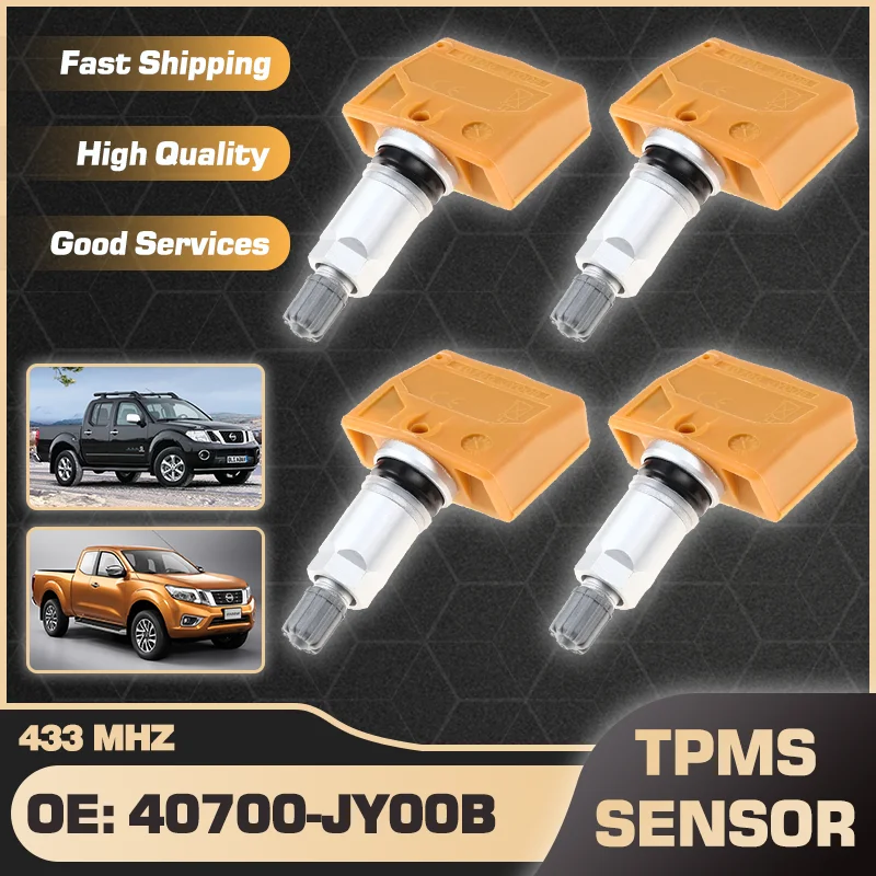 

40700-JY00B TPMS Tire Pressure Monitor Sensor For Nissan Navara D40 D231 2005-2016 Nissan NP300 D22 2009-2015 433 MHz 40700JY00B