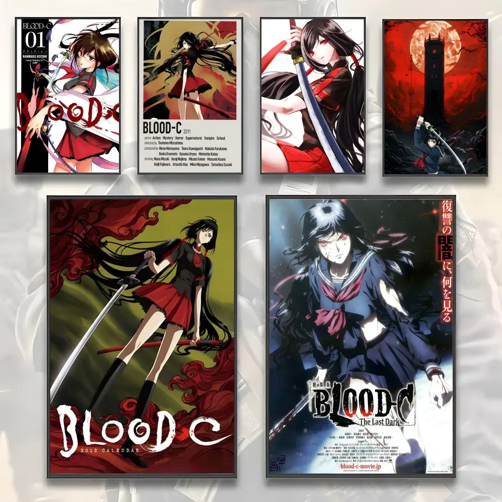 Anime Japanese Cartoon Blood-C Poster Wall Art Sticker Mural Photo Print Decorative Poster for Living Room Home Decor