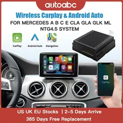 AUTOABC Wireless Carplay Android Auto For Mercedes Benz A B C E CLA GLA GLK ML NTG4.5 System Becker Interface Module Navigation