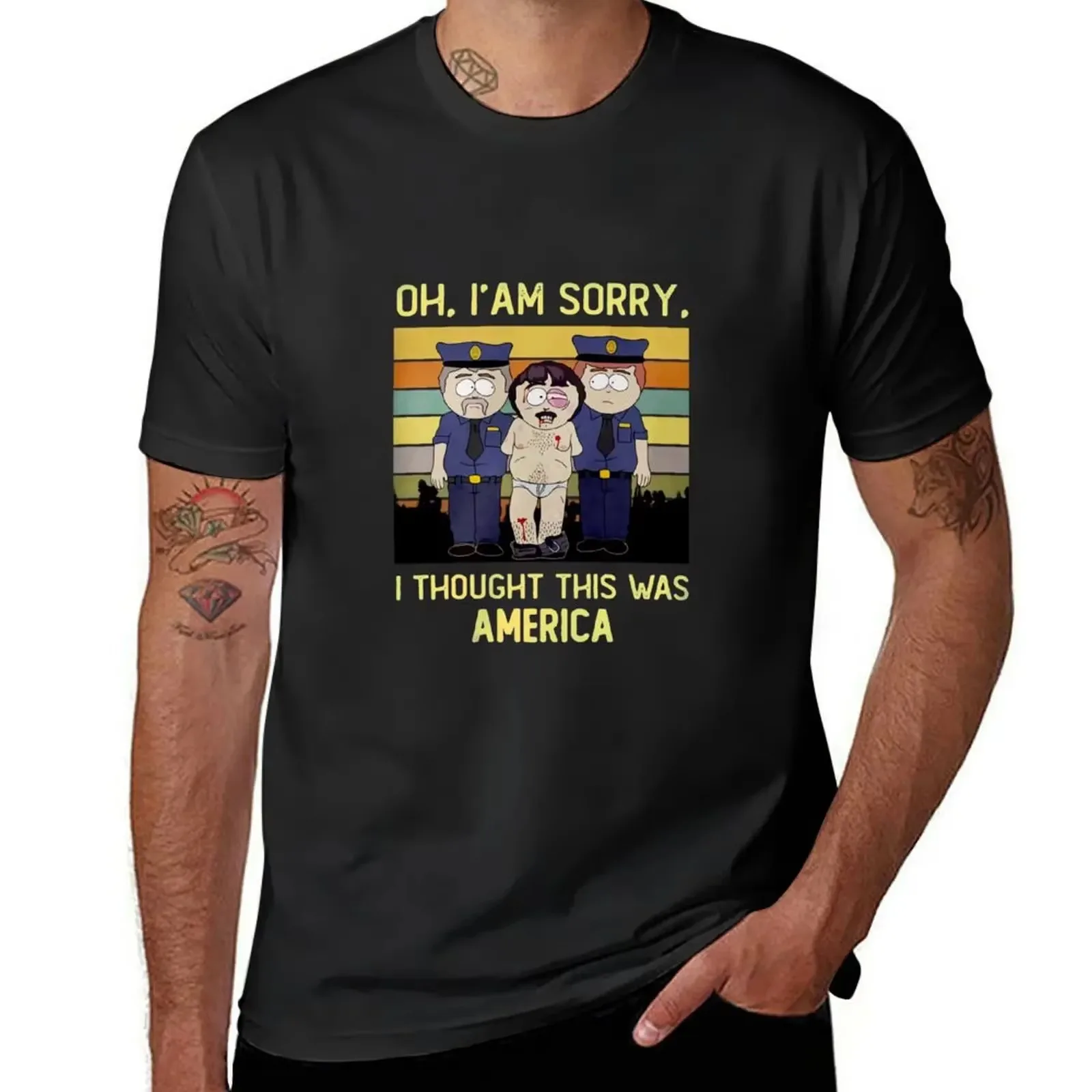 I Thought This Was America Funny Patriotic Printed T-Shirt Men Summer Casual Quick Drying Streetwear Tops