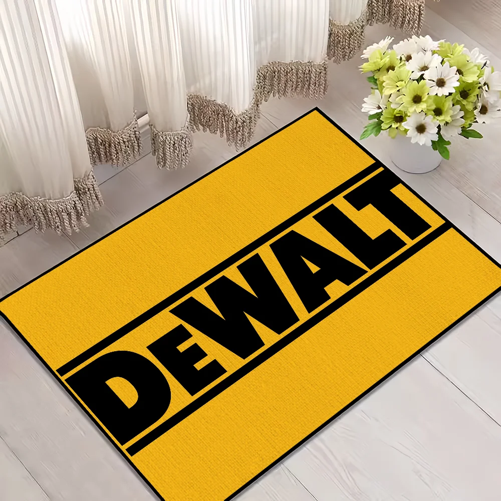 Marke D-DeWalt Cool Logo Kleiner Teppich für Haus, Schlafzimmer, Küche, Bad, Super Saugfähiger Teppich, Rutschfester Fußteppich – Detail 6