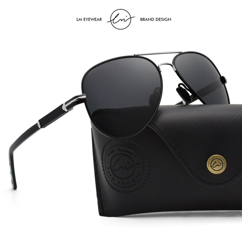 

LM классические авиационные солнцезащитные очки, поляризационные мужские очки-пилоты в стиле ретро, женские модные антибликовые очки для вождения UV400 oculos de sol