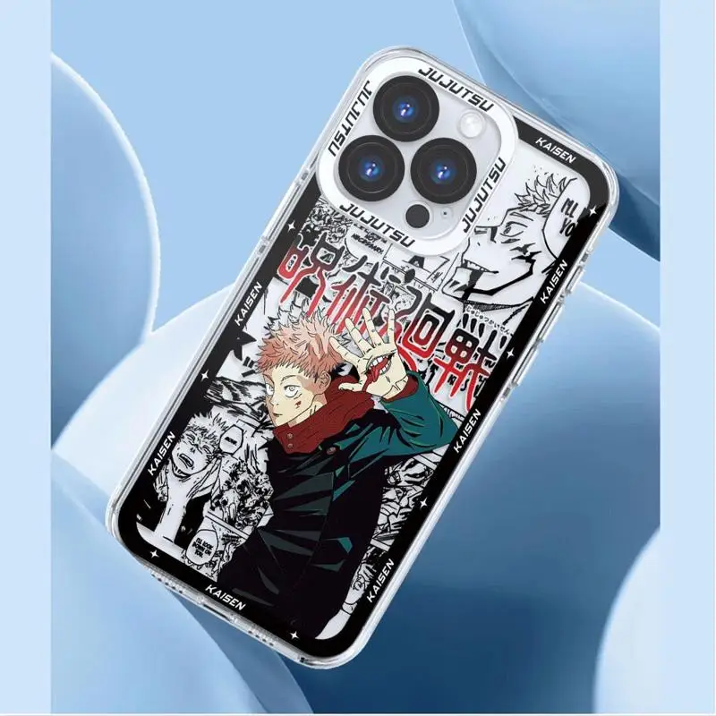 Japan Anime J-Jujutsu Kaisen Case for Apple iPhone 15 Plus 12 Pro 13 Mini 11 XR 14 Pro Max XS Max 7 8 SE Clear Silicone Cover