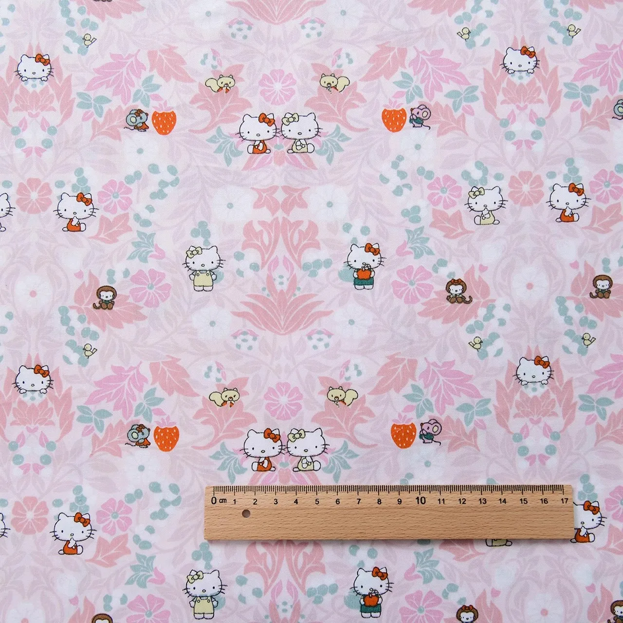 45X160cm Width Sanrio Hello Kitty Flowers 100 Cotton Fabric Sewing Material for DIY Patchwork Textile Tissu Home Clothing