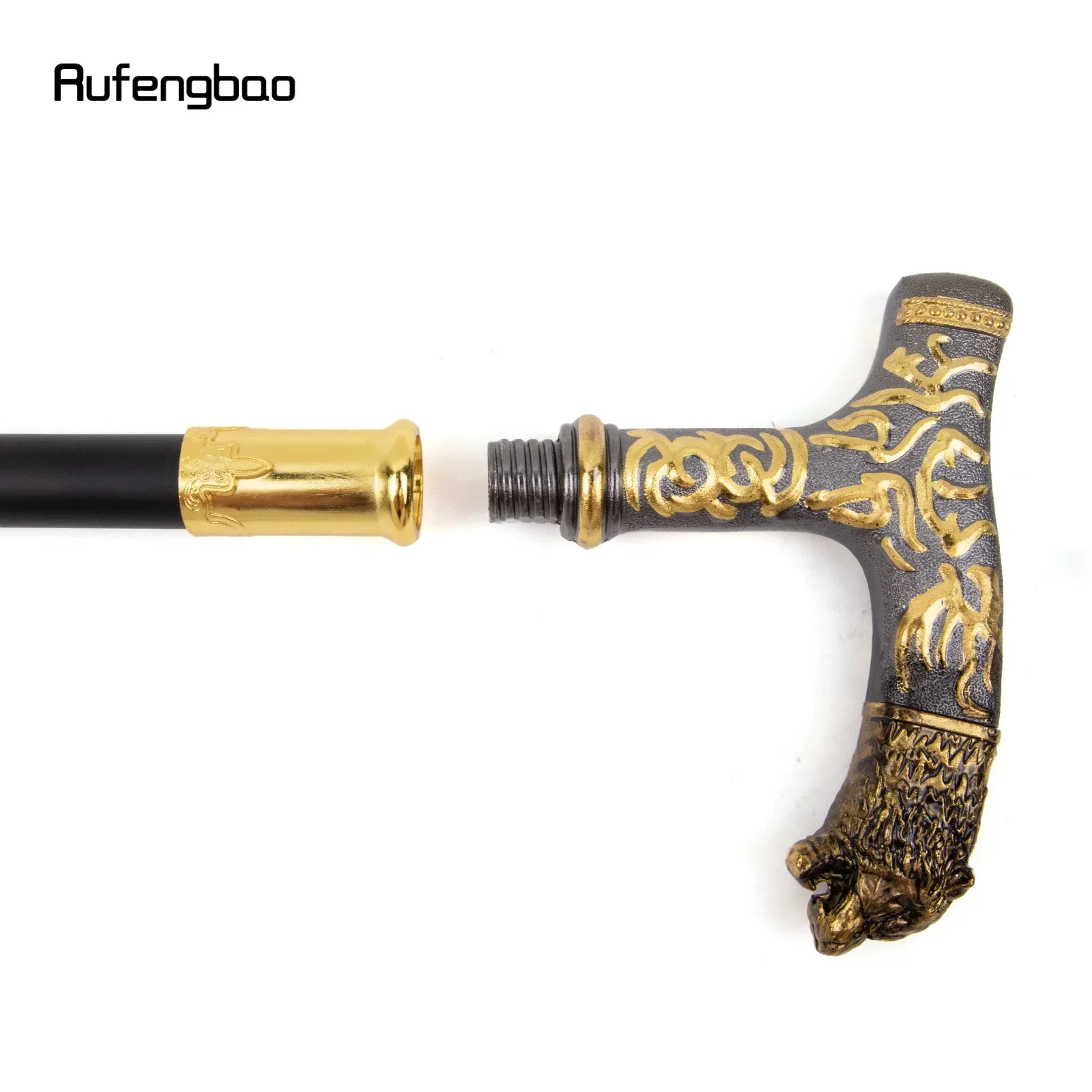 Bastone da passeggio modello di lusso tigre nera dorata Bastone da passeggio elegante moda per feste Cospaly decorativo Manopola per canna Crosier 90 cm