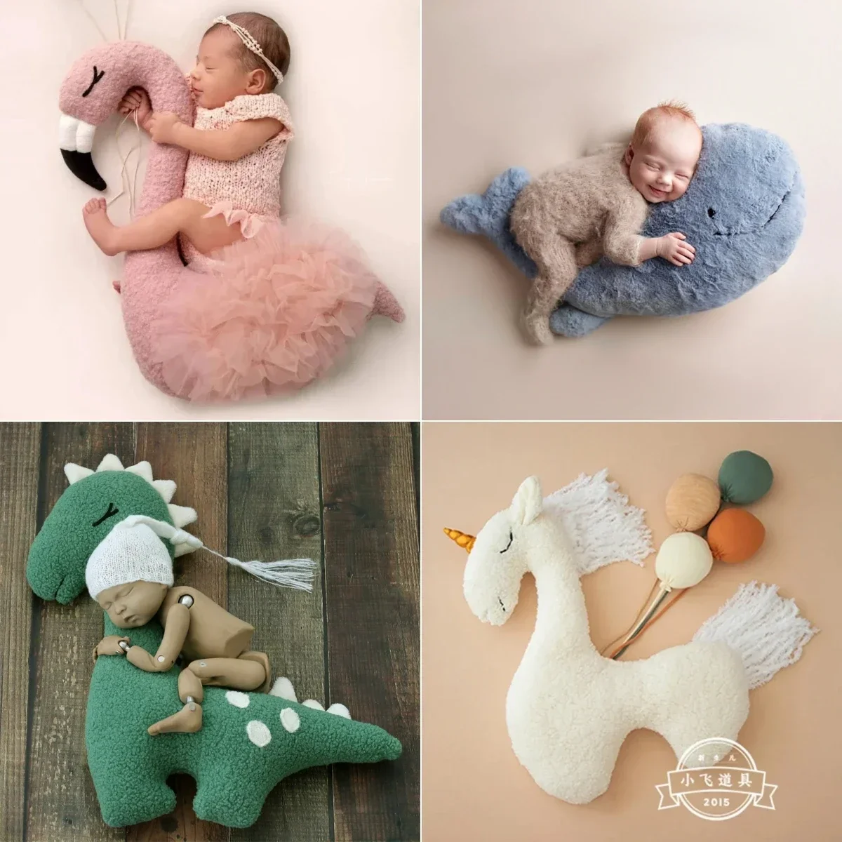 Newborn Baby Photography Props Creative Posing Props Furry Cute Alpaca White Horse Poser Studio Shoots Accessories Photo Props