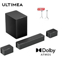 ULTIMEA 5.1 Soundbar with Dolby Atmos, 3D Surround Soundbar for TV with Wireless Subwoofer, Deep Bass, Home Theater TV Speakers