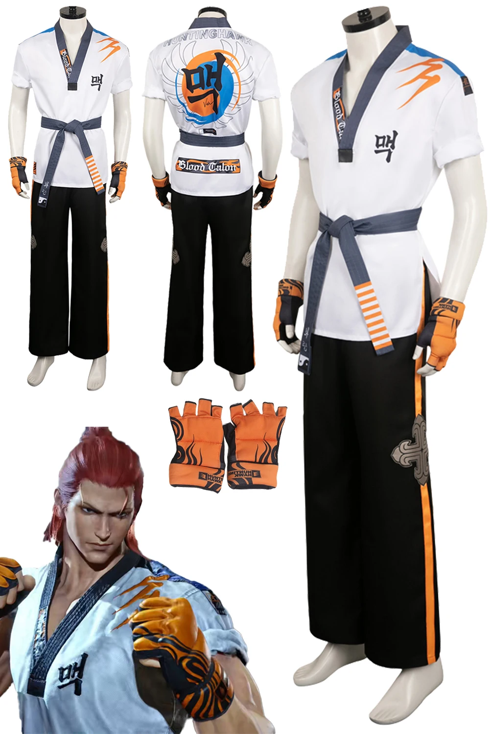 Hwoarang Cosplay Fantasia Anime Game Tekken8 Costume Disguise Adult Men Roleplay Male Fantasy Halloween Carnival Party Clothes