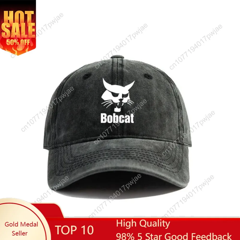 

2025 Bobcat Baseball Caps Distressed Hats Cap Men Women Retro Outdoor Summer Adjustable Bobcat Heavy Equipment Hats Fashion