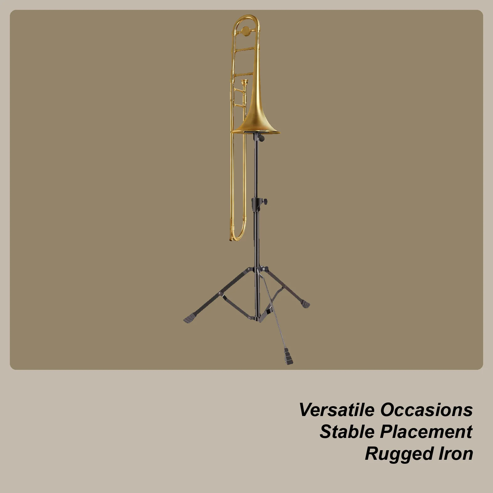 

Trombone Bracket Trombone Stand Holder Triangular Design Height Adjustment Music Instrument Accessory For Live Streaming