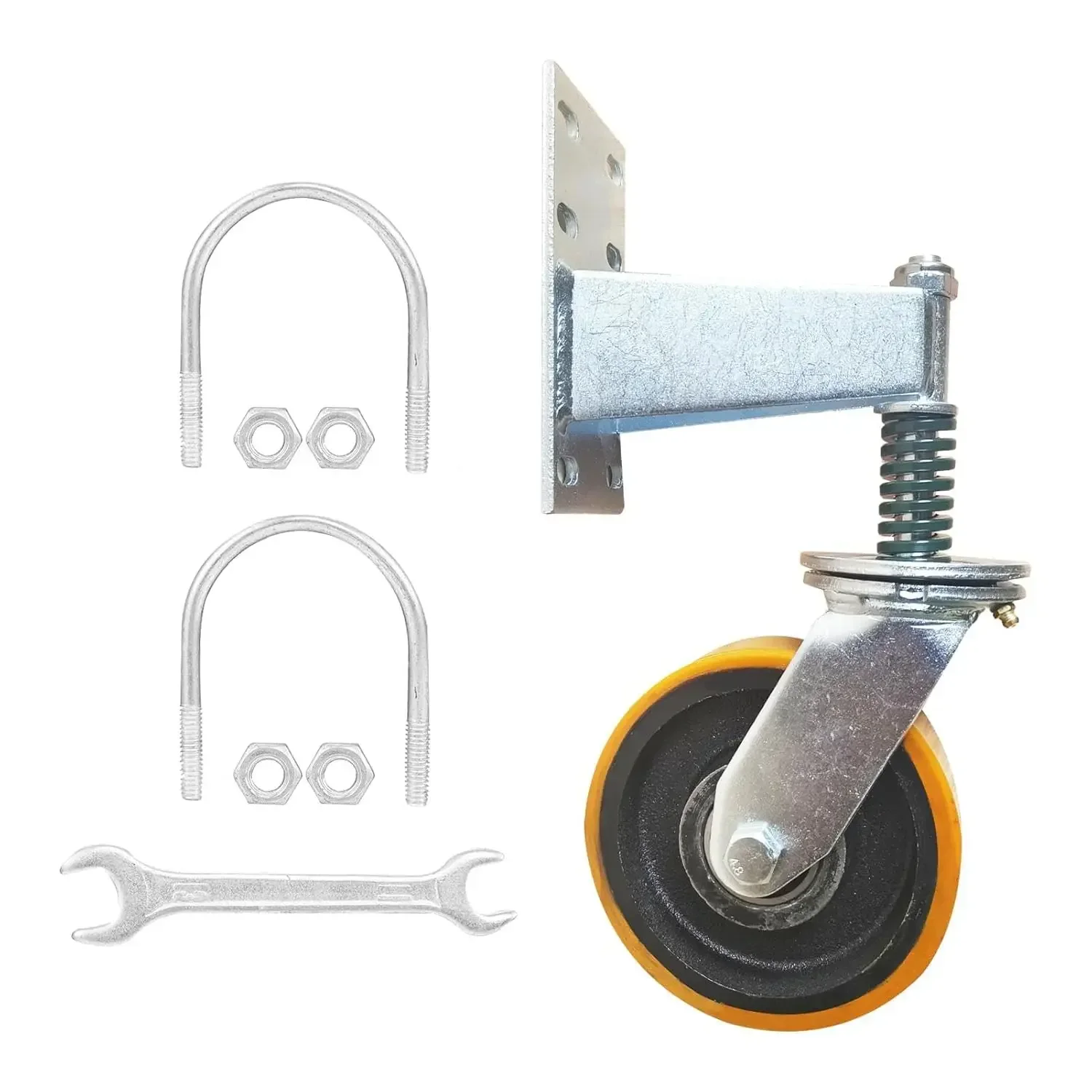 

#700kg Heavy Duty Spring Loaded Gate Caster PU Wheel for Tube , Metal , Wooden, Fenc, Swing