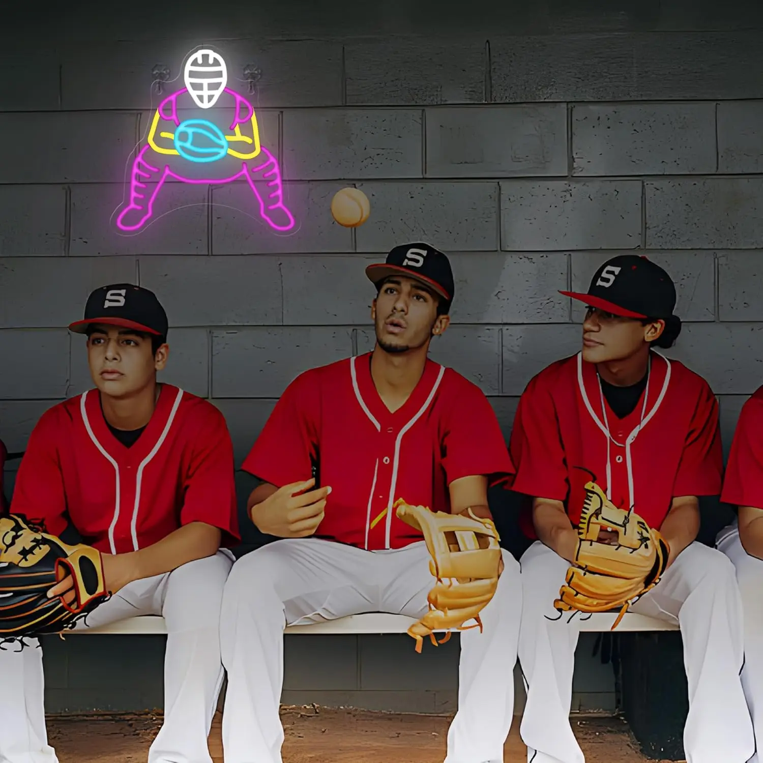 ป้ายไฟนีออนรูปเบสบอล ไฟ LED ปรับความสว่างได้ผ่านพอร์ต USB สำหรับตกแต่งบ้าน คลับ ร้านค้า ห้องเล่นเกม ห้องนอน ของขวัญส่วนตัว ไฟกลางคืน