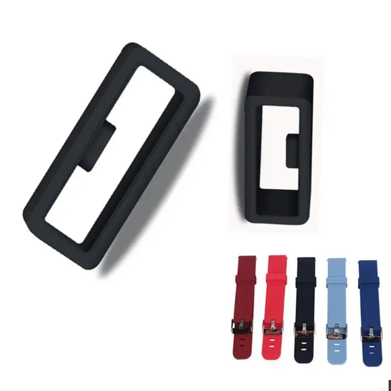 Q6PA Silicone Watch Dây đeo dây đeo Hoop Loop Retainer Buckle Holding 20-26mm