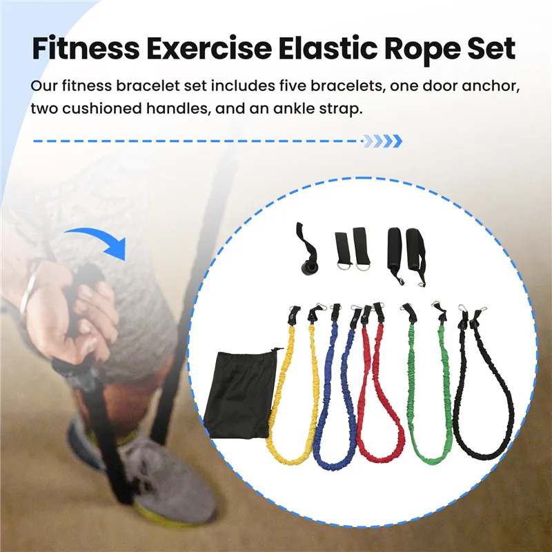 

AU13-150Lbs Resistance Bands Set Yoga Band Strength Training Exercise Resistance Band Fitness Exercise Elastic Rope Set