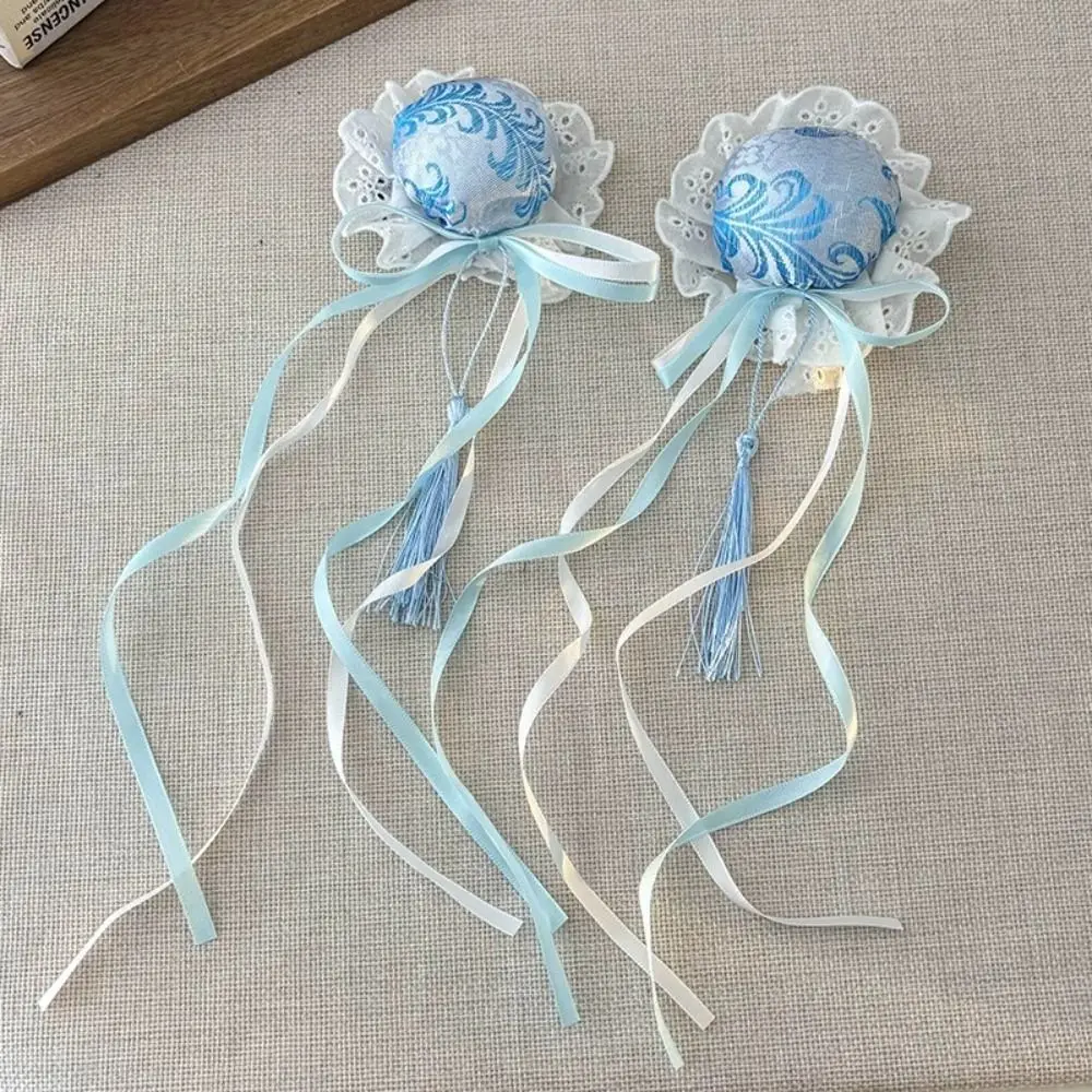 Mignon dentelle arc chun-li cheveux chignon pince tissu à volants Style chinois épingle à cheveux Barrettes Cheongsam coiffure Cosplay chapeaux fête