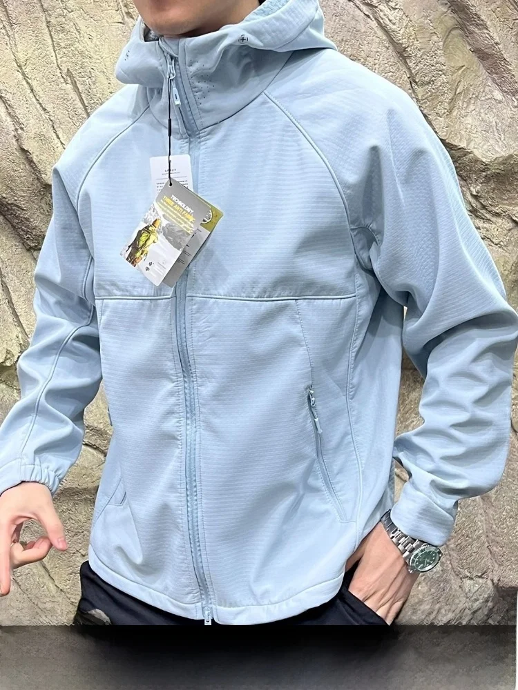 

Ci Commuter Men's Soft ell Jaet with Laser Perforated Collar Cosite Plaid Fce Hooded Autumn Winter Coat Casual Sle