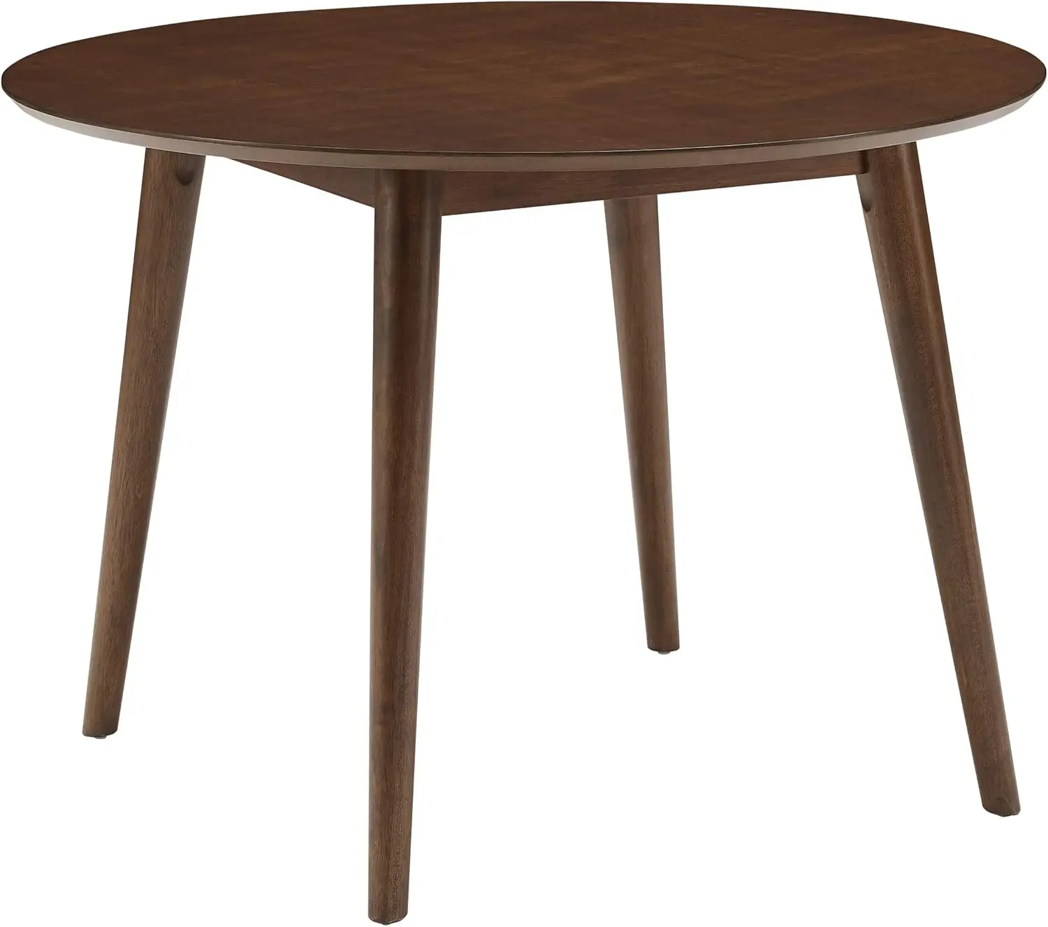 Landon Mid-Century Modern Round Wood Dining Table, Mahogany