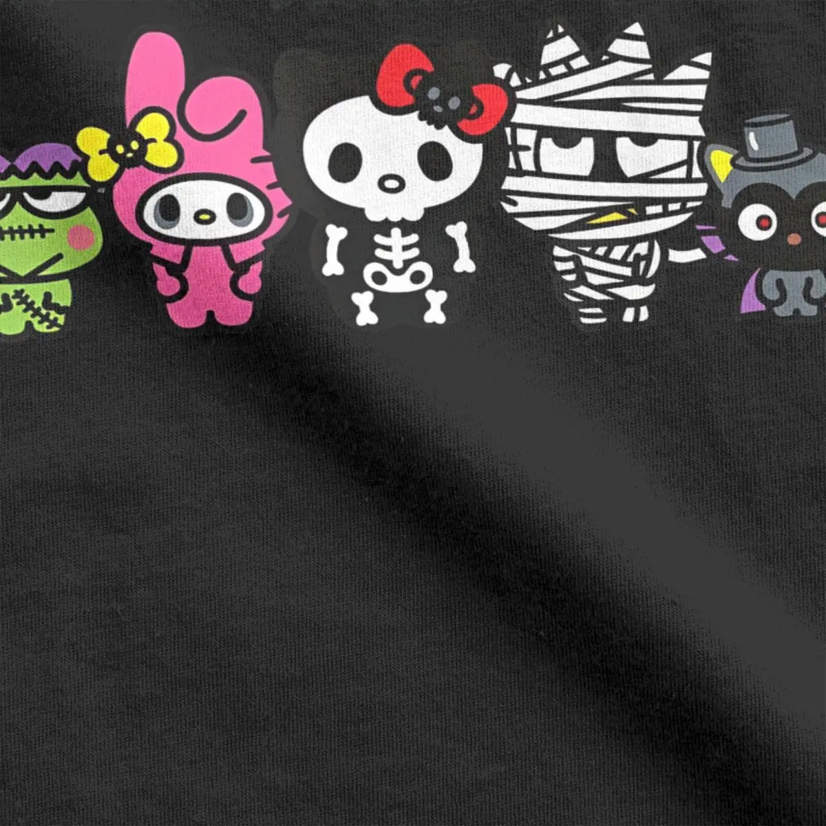 Hello Kitty Friends Halloween Men Women\'s T Shirts Cartoon Creative Tees Short Sleeve T-Shirts Pure Cotton Birthday Gift Clothes